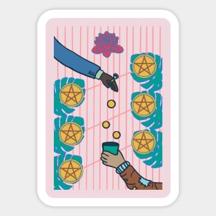 Six Of Pentacles Sticker